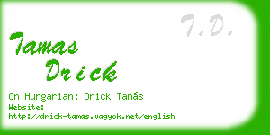 tamas drick business card